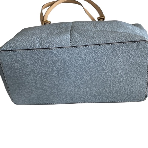 Michael KORS Pebble Leather LIGHT BLUE Gold Hardware TOTE SHOULDER PURSE BAG - Picture 2 of 6